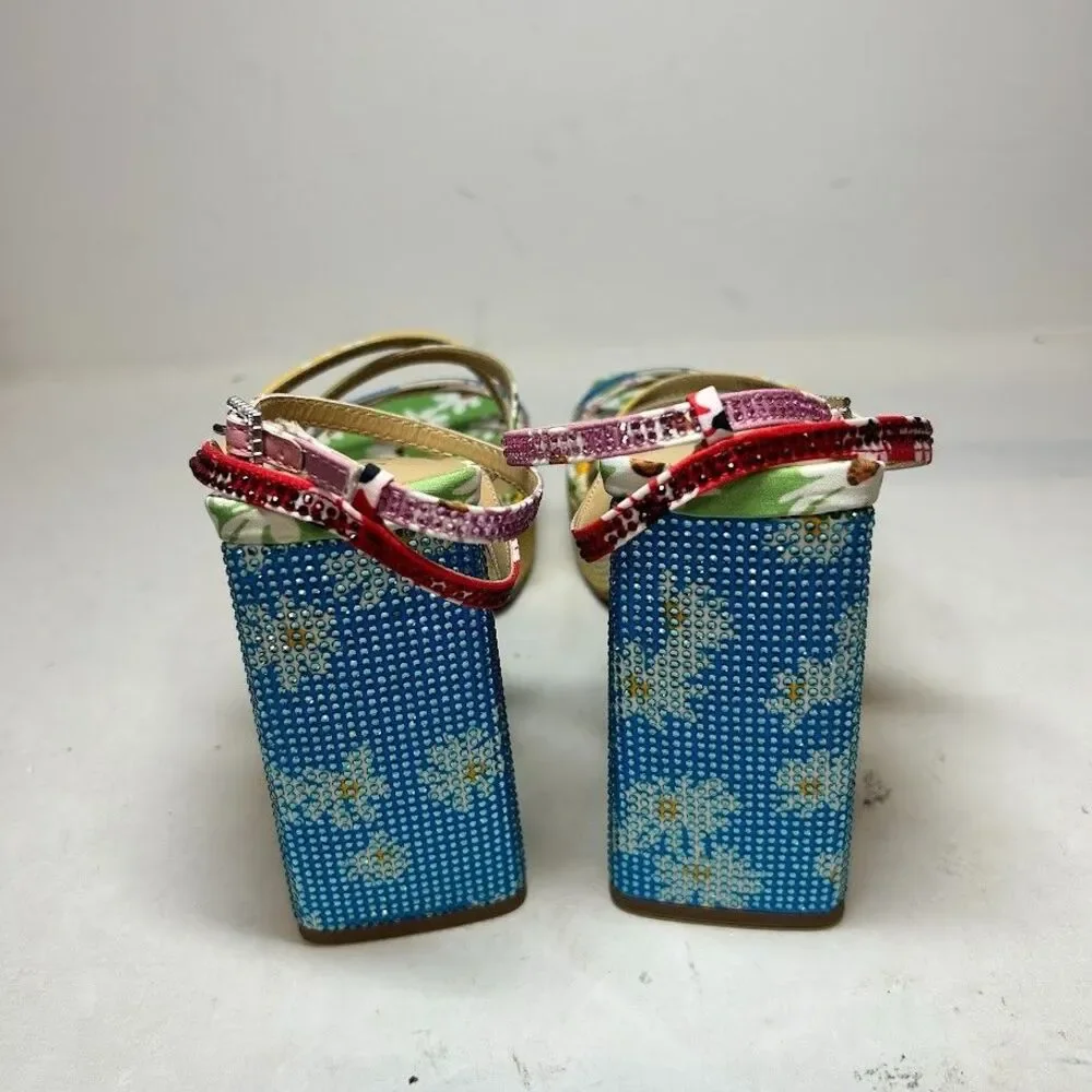 Wild Pair Womens 6 M Floral Bling Muze Strappy Platform Sandals NIB LY7
